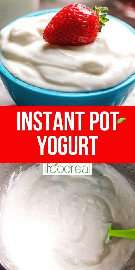 How to make Instant Pot Yogurt with just 2 ingredients! Check out how to make yogurt without a yogurt button, Greek yogurt, vanilla yogurt, cream cheese and what to do with leftover whey. Yogurt Tubes, Instant Pot Yogurt Recipe, Healthy Family Recipes, Instant Pot Yogurt, Make Greek Yogurt, Breakfast Low Carb, Yogurt Recipe, Overnight Oat, Healthy Instant Pot Recipes