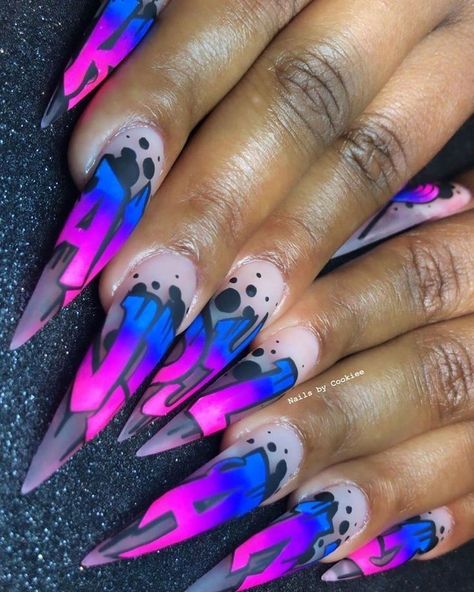 Makeup Amazon, Graffiti Nails, Hippie Nails, Mission Control, Colorful Nails, Grunge Nails, Dope Nail Designs, Exotic Nails, Bling Acrylic Nails