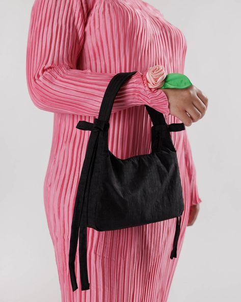 Mini Bow Bag : Black - Baggu Simple Handbag, Baggu Bags, Armpit Bag, Cultural Festival, Mini Bow, Bow Bag, Sandy Liang, Mini Bows, How To Make Handbags