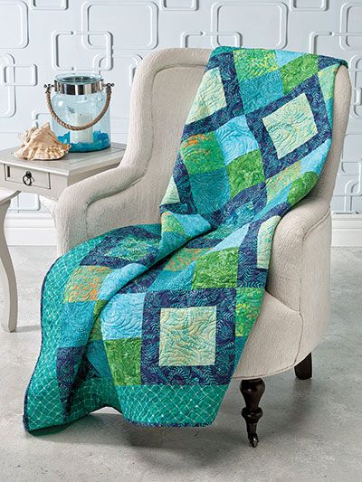 Easy Quilting Patterns, Beach Themed Quilts, Tropical Quilts, Green Quilts, Quick Quilts, Owl Quilts, Easy Quilting, Quilting Digest, Types Of Fabric