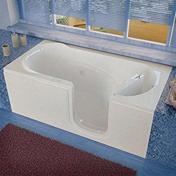 Spa World Venzi Vz3060sirwh Rectangular Whirlpool Walk-In Bathtub, 30x60, Right Drain, White Step In Bathtub, Step In Tub, Cheap Bathtubs, Walk In Tub, Tub Room, Deep Bathtub, Bathtub Sizes, Wall Alcove, Drop In Bathtub