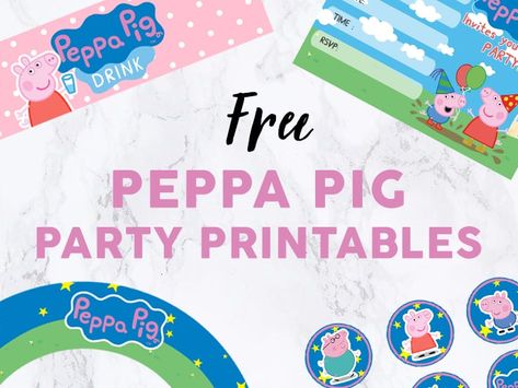 Peppa Pig Birthday Party Food, Peppa Pig Cupcake Topper, Peppa Pig Happy Birthday, Peppa Pig Printables, Toddler Tea Party, Peppa Pig Cupcakes, Pig Cupcakes, Peppa Pig Birthday Party, Peppa Pig Party