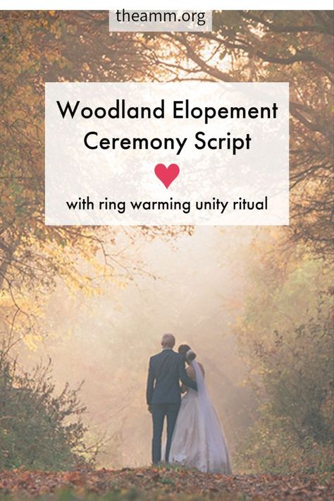 Woodland Quotes, Wedding Ring Vows, Weddings In The Woods, Ring Exchange Ceremony, Grounding Ritual, Forest Themed Wedding, Ring Warming, Marriage Blessing, Welcome Speech