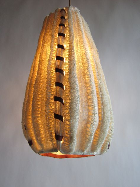 Unusual Lighting, Lampshade Makeover, Loofah Sponge, Slow Design, Handmade Lighting, Eco Friendly Design, Diy Lamp, Ceramic Lamp, Statement Pendant