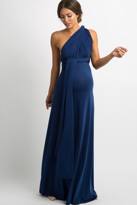 Maternity Maid Of Honor Dress, Dresses To Wear To A Wedding Pregnant, Navy Blue Maternity Bridesmaid Dress, Maternity Bridesmaid Dress Blue, Infinity Dress Maternity, Formal Dresses Maternity, Preggo Dress For Wedding, Maternity Infinity Dress Styles, Elegant Dress Pregnant