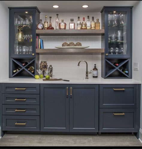 Bar With Sink Ideas, Home Wine Bar, Wet Bar Designs, Kitchen Wet Bar, Basement Kitchenette, Green Kitchen Decor, Home Wet Bar, Home Bar Areas, Home Bar Cabinet