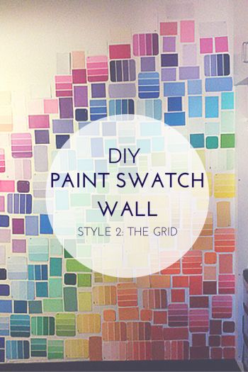 DIY Paint Swatch Wall: Grid. A simple creative do it yourself craft sure to bring color and personality into any room! Including those you can't paint on, like dorm rooms! #DIY #PaintSwatch #creative http://danidearest.wordpress.com/ Paint Swatches Wall, Paint Chip Wall, Paint Samples Crafts, Paint Swatch Art, Tree Wall Art Diy, Paint Stick Crafts, Chip Art, Teen Wall Art, Wall Art Diy Paint