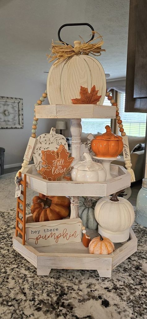 Tiered Tray Decorating & More | Simple Fall | Facebook Fall Decorating, Fall Thanksgiving, Tiered Tray, Tray Decor, Fall Decor, Decor Ideas, Tray, Thanksgiving, Home Decor