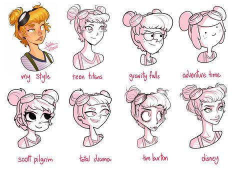 I just did this like yesterday for the #stylechallenge on instagram, it was so much fun! I thought Jasmine would be a great character to play with since everybody knows her and it's so cool to see ... Drawing Basics, Character List, V Chibi, Hair Pics, Drawing Help, Art Style Challenge, Nick Wilde, Different Art, Different Art Styles