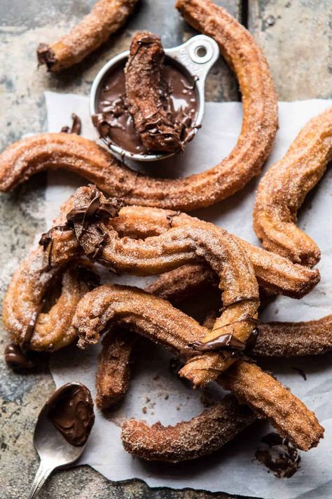 Easy Cinnamon Churros with Coffee Chocolate Sauce | halfbakedharvest.com #mexican #doughnut #dessert #chocolate Cinnamon Churros, Chocolate Sauce Recipes, Half Baked Harvest Recipes, Dessert Oreo, Desserts Vegan, Harvest Recipes, Coffee Chocolate, Easy Cinnamon, Half Baked Harvest