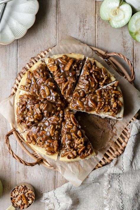 Apple Pecan Pie Cheesecake - Fresh Bean Bakery Apple Pecan Cheesecake, Apple Pecan Pie, Fall Desserts Apple, Pie Pecan, Apple Pie Cheesecake, Rich Cheesecake, Pecan Pie Cheesecake, Pecan Cheesecake, Apple Cheesecake