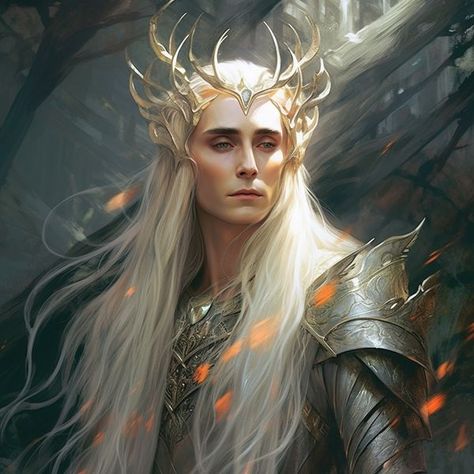 Legolas Mother, Jon Snow Art, Elf Armor, King Thranduil, Fruit Art Drawings, Lotr Elves, Elf King, Elf Druid, Middle Earth Art