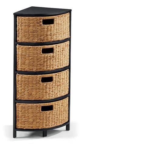 Admiral 4-Basket Corner Storage | Midnight Velvet Shelf With Baskets, Corner Storage Shelves, Room Organization Bedroom, Basket Drawers, Corner Furniture, Dorm Room Storage, Corner Cupboard, Corner Space, Country Door