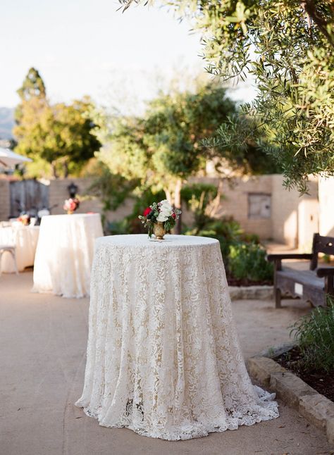 Rustic Wedding Reception Decor, Wedding Cocktail Tables, Classic White Wedding, Wedding Reception Napkins, Rustic Wedding Reception, Wedding Reception Decor, Wedding Cake Table, Santa Barbara Wedding, Lace Table