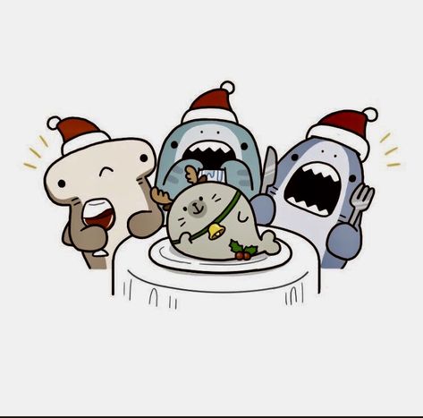 Christmas shark dinner Shark Computer Wallpaper, Shark Christmas Wallpaper, Cat In Shark Costume Drawing, Animated Shark Wallpaper, Christmas Shark Wallpaper, Shark Christmas, Christmas Shark, Shark Christmas Card, Cool Anime Wallpapers