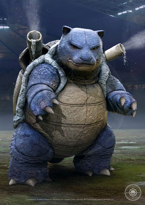 ArtStation - Blastoise 2, Joshua Dunlop Joshua Dunlop Pokemon, Pokemon Realistic Real Life, Joshua Dunlop, Realistic Pokemon, Chipmunks Movie, Pokemon Live, Pokemon Blastoise, Pokemon In Real Life, Pikachu Raichu