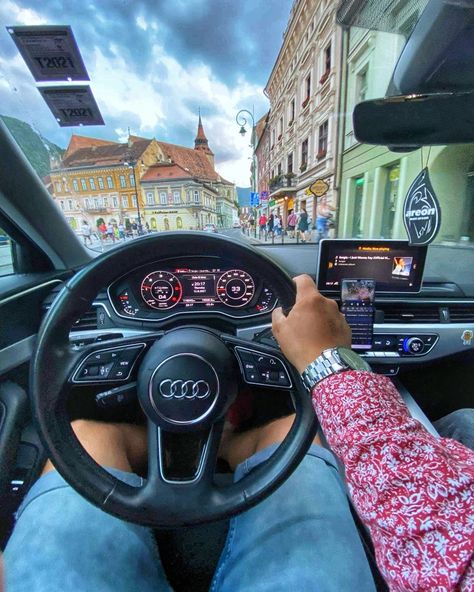 Drive in the Brasov city Romania Audi Steering Wheel, Car Tattoos, Brasov, Drive In, Audi A4, Audi A3, Romania, Steering Wheel, Audi