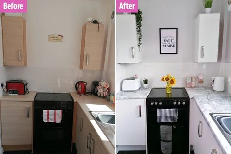 Ex Council Flat Makeover, Small Council Kitchen Ideas, Council House Kitchen Ideas, Council Kitchen Ideas, Council Flat Renovation, Council House Kitchen Makeover, Council Flat Makeover, Ex Council House Makeover, Council Kitchen Makeover