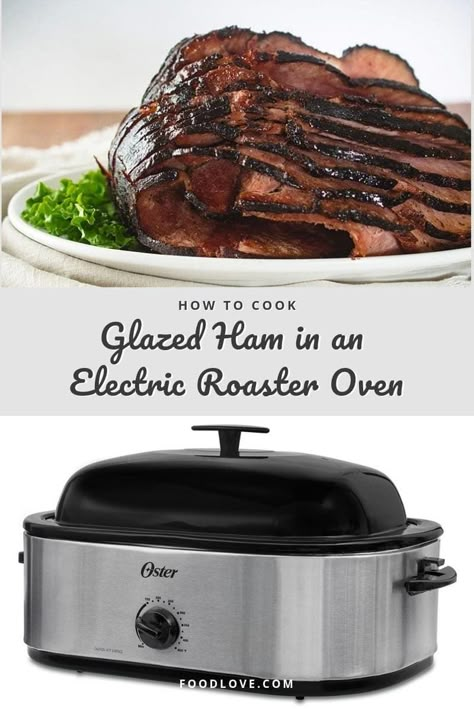 Learn how to make maple glazed ham in an electric roaster oven. This maple glazed ham recipe is absolutely simple and impressive for the holidays. #ham #glazedham #foodlove Cooking Bone In Ham, Ham In An Electric Roaster, Ham In Roaster, Ham In A Roaster, Oven Ham Recipes, Leftover Ham Recipes Crockpot, Oven Ham, Maple Glazed Ham Recipes, Cooking Spiral Ham