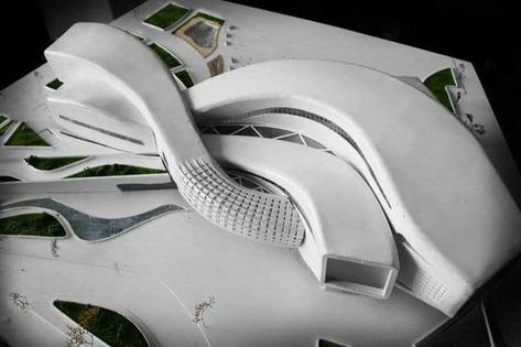 متحف فني, Conceptual Model Architecture, Concept Models Architecture, Modern Architecture Building, Desain Editorial, Architectural Model, Architecture Sketchbook, Architecture Concept Diagram, Parametric Architecture