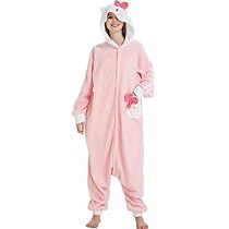 Pyjamas Onesie, Animal Pajamas, Cat Pajamas, Pink Pajamas, Onesie Pajamas, Cat Animal, French Terry Hoodie, Fleece Pajamas, One Piece Pajamas