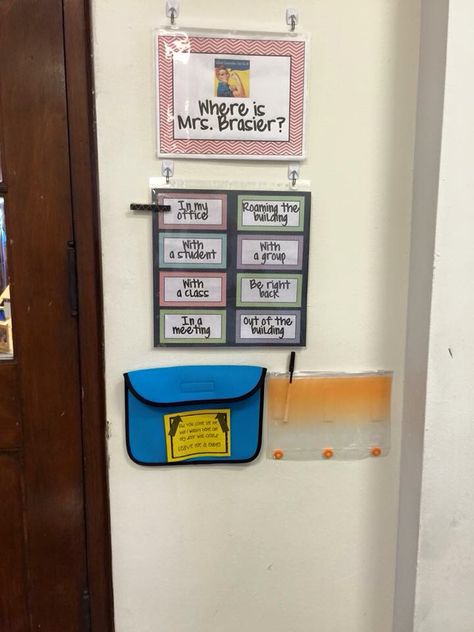 Where is the counselor? Where Is The Counselor Sign, Where Is The School Counselor Sign, School Counselor Mailbox Ideas, Frysc Office, School Social Worker Office Decor, School Social Worker Door, High School Counseling Office Decor, Work Office Decorations, High School Counselor Office