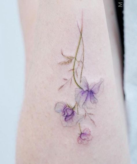 Jacaranda Tattoo, Tattoos Cool, Tattoo Spots, Hair Stenciling, Tattoo Shoulder, Flower Tattoo Shoulder, Vine Tattoos, Patchwork Sleeve, Drawing Tattoo