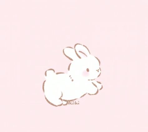 Pink Rabbit Wallpaper, Coutteqe Aesthetic, Icons Rosas, Contact Pictures, Sanrio Rilakkuma, Rabbit Wallpaper, Wings Drawing, Photo Wall Decor, Cute Bunny Cartoon