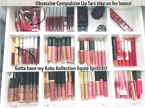 All Of Khloé Kardashian's Closet Organization Secrets | click through for her tips! Khloe Kardashian Closet, Khloe Kardashian Makeup, Makeup Organization Ikea, Makeup Revolution Palette, Organization Drawers, Revolution Palette, Kardashian Makeup, Lipstick Organizer, Makeup Storage Organization