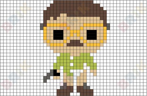 Walter Hartwell White, White Pixel Art, 8 Bit Art, Easy Pixel Art, Bryan Cranston, Pixel Art Grid, Walter White, Lego Art, Perler Patterns