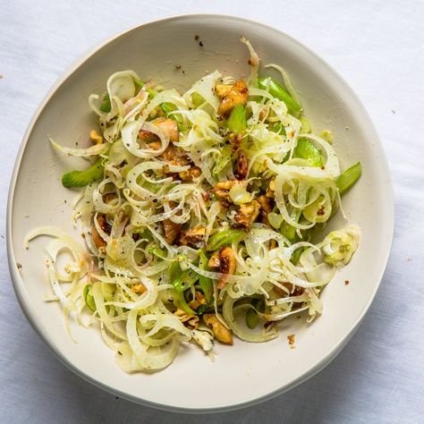 53 Fresh Fennel Recipes That Make Us Fall for It All Over Again - Bon Appétit Recipes Using Fresh Fennel, Celery Salad Recipes, Fennel Dinner Recipes, Fish And Fennel Recipe, Crispy Noodle Salad, Roast Fennel Salad, Roast Fennel, Grilled Fennel, Salad With Blue Cheese