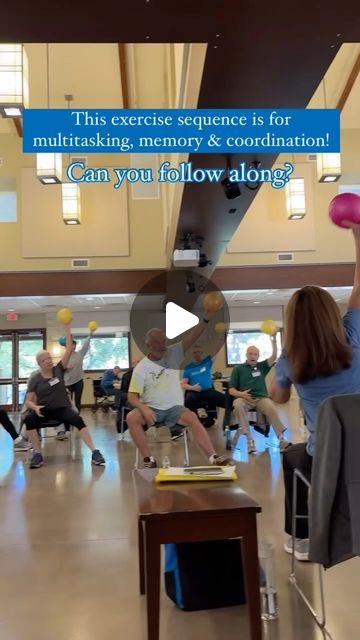 Power For Parkinson's on Instagram: "Yesterday’s Move & Shout class did an AMAZING job learning this exercise sequence for multitasking, memory and coordination. Give it a try and see if you can follow along! For step by step breakdowns of exercise patterns like this, check out Lauren’s Move & Shout classes on our YouTube channel at YouTube.com/powerforparkinsons. #powerforparkonsons #parkinsonsexercise #parkinsonsfitness #fitnessforpd #parkinsonsawareness #parkinsons #pdaware #parkinsonsresearch" Exercises For Parkinson’s, Parkinson Exercises, Parkinsons Exercises, Parkinsons Awareness, Rehab Exercises, Multi Tasking, Intense Workout, Weight Training, Physical Therapy