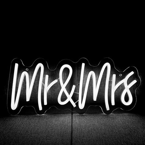 Mr Mrs Neon Signs Neon Light Led Decorative Neon Sign for Bedroom Wall 16.5x7 Inches White Neon Sign for Girl Gift Apartment Anniversary Wedding Valentine's Day Party Wedding Table Reception - sign neon led Just Married Light Up Sign, Just Married Neon Sign, Light Up Mr And Mrs Sign, Love Led Sign, Mr And Mrs Led Sign, Neon Sign Bedroom, Reception Signs, Valentine Wedding, Valentines Day Party