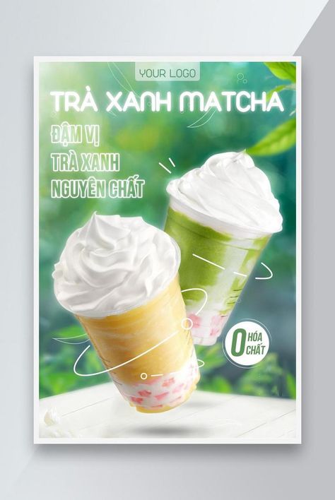 Vietnamese matcha milk tea poster product introduction#pikbest#templates