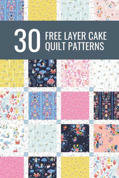 Beginner Layer Cake Quilt Patterns, Layer Cake Quilts Pattern Free Easy, Layered Cake Quilt Patterns Free, Layer Cake Quilts Easy, Beginner Scrap Quilt, Lap Quilts For Beginners Free Patterns, Quilt In A Weekend Patterns, Layer Cake Projects, Precuts Quilt Patterns