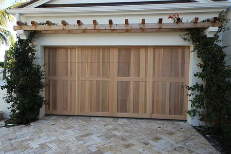 Oak Garage Doors, Carriage Garage Doors, Wooden Garage Doors, Wood Garage, Garage Door Styles, Overhead Garage Door, Wooden Trellis, Wood Garage Doors, Overhead Garage