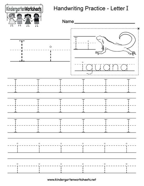 This is a letter I tracing worksheet. Children can trace uppercase and lowercase letters and the word "iguana." You can download, print, or use it online. Writing Worksheets Kindergarten, Letter I Worksheet, Letter Writing Practice, Alphabet Handwriting Practice, Alphabet Writing Practice, Printable Alphabet Worksheets, English Worksheets For Kindergarten, Handwriting Practice Worksheets, Kindergarten Letters