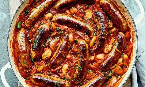 Mary's awesome autumn feasts: Smoky sausage cassoulet | Daily Mail Online French Sausage, Sausage Cassoulet, Cassoulet Recipe, Sausage Casserole Recipes, Sausage Stew, Mary Berry Recipe, British Recipes, Sausage Dishes, Sausage Casserole