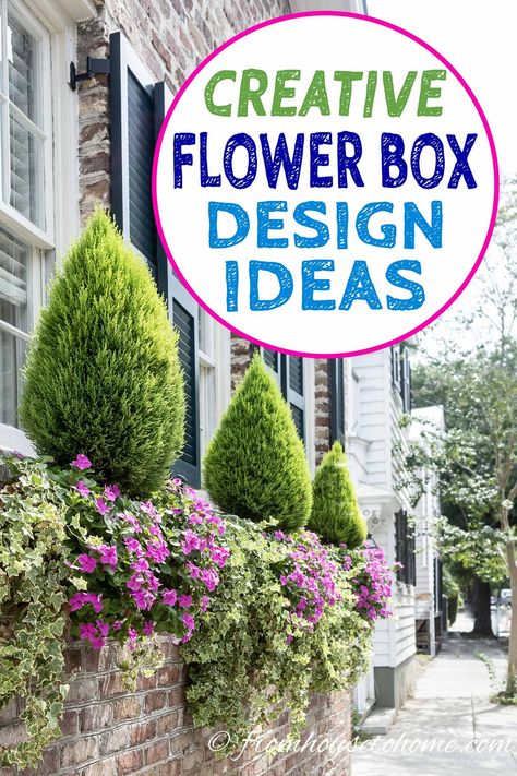 These ideas for window boxes are gorgeous! Whether you are planting them in full sun or shade, there are flower combinations that will work for you and look beautiful all summer long. #fromhousetohome #flowerboxes #gardeningtips #gardenideas #containers #containergardening Shade Flower Boxes Window, Shaded Window Box Flowers, Flower Box Outside Window, Perennial Window Box Plants, Window Box Installation, Flower Box Ideas, Green Mountain Boxwood, Window Box Ideas, Impatiens Plant