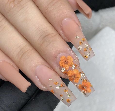 Cute Acrylic Nail Designs, Fall Acrylic Nails, Long Acrylic Nails Coffin, Makijaż Smokey Eye, Summer Acrylic Nails, Acrylic Nails Coffin, Orange Nails, Dream Nails, Coffin Nails Designs