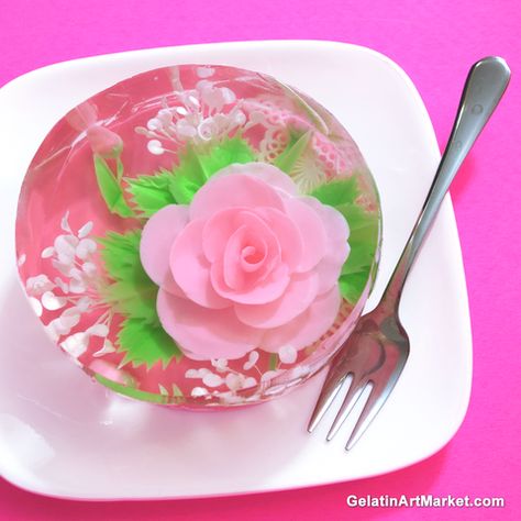 Raindrop Cake, Strawberry Gelatin, Jello Art, Art Dessert, Drawing Shapes, Jelly Cakes, Gelatin Art, Jelly Art, Edible Lace