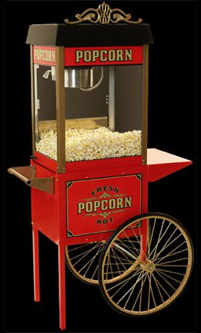 Room Trolley, Bar Bathroom Ideas, Vintage Candy Shop, Retro Popcorn, Fresh Popcorn, Popcorn Cart, Antique Bed, Popcorn Balls, Popcorn Popper