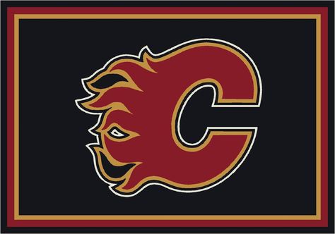 NHL Calgary Flames 533322 1041 2xx Novelty Rug Calgary Flames Hockey, Sports Rug, Hockey Logos, Nhl Logos, Ice Hockey Teams, Entry Mats, Logo Art, Hockey Puck, Colorado Avalanche