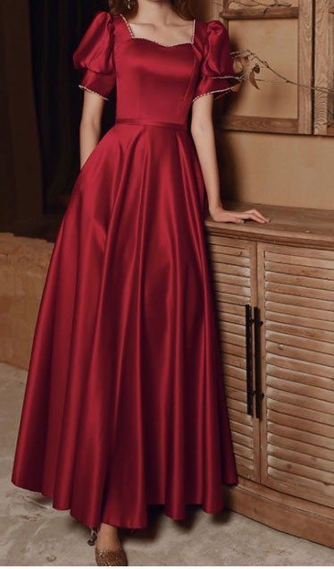 Cheap Prom Dresses Online, Prom Dresses Elegant, Dress Square Neck, Casual Formal Dresses, Vintage Prom, Formal Evening Dress, A Line Prom Dresses, Prom Dresses Online, فستان سهرة