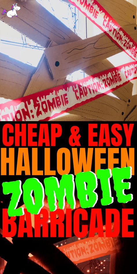 Easy Halloween Crafts ~ Cheap & Easy Spooky Zombie Barricade Halloween Craft For Kids, Awesome Cheap Halloween Party Idea #halloweencrafts #easyhalloweencrafts #kidscrafts #kidsartsandcrafts #diyhalloweendecorations Zombie Halloween Party Decorations, Zombie Hand Coming Out Of Ground, Zombie Decorations Diy, Glitter Projects For Kids, Diy Zombie Decorations, Zombie Party Decorations, Zombie Decor, Halloween Tombstones Diy, Halloween Lanterns Diy