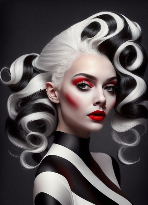 Abstract Fashion, Wow Art, Black And White Stripes, Fashion Portrait, Creative Portraits, Hair Art, Art Plastique, White Hair, Photo Lab