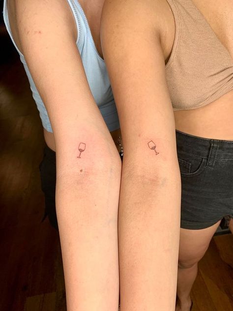 Matching Symbol Tattoos For Couples, Mini Tattoos For Couples, Small Tattoo Ideas Arm, Sisters Tattoo Ideas For 2, Tattoo Ideas Couples, Women Neck Tattoo, Couples Tattoo Ideas, Arm Tattoo Women, Simplistic Tattoo