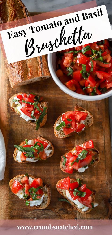 Recipe With Burrata, Burrata Bruschetta, Bruschetta Bread, Caprese Bruschetta, Tomato Bruschetta Recipe, Garlic Knots Recipe, Easy To Make Appetizers, Tomato Bruschetta, Burrata Cheese