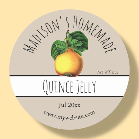 Jelly Labels, Quince Jelly, Label Ideas, Customizable Labels, Canning Labels, Quince, Hat Crafts, Gaming Wall Art, Craft Party