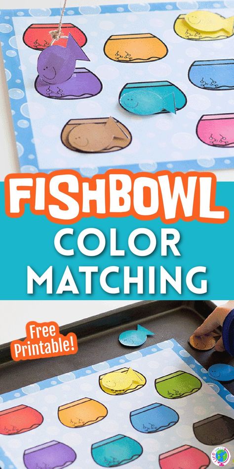 Preschoolers will have fun learning their colors with this Color Matching Fishbowl Activity from Life Over C's! Kids can go fishing for all of the colored fish from their fish bowls! Grab this free Fishbowl Activity for your preschoolers now! Fish Activity For Preschool, Fish Crafts Preschool, Ocean Animals Preschool, Rainbow Fish Activities, Ocean Activities Preschool, Sea Ideas, Fish Printables, Animals Preschool, Free Educational Printables